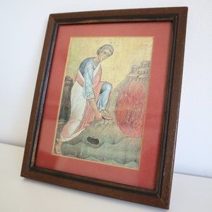 Vintage Art Print in Wood Frame